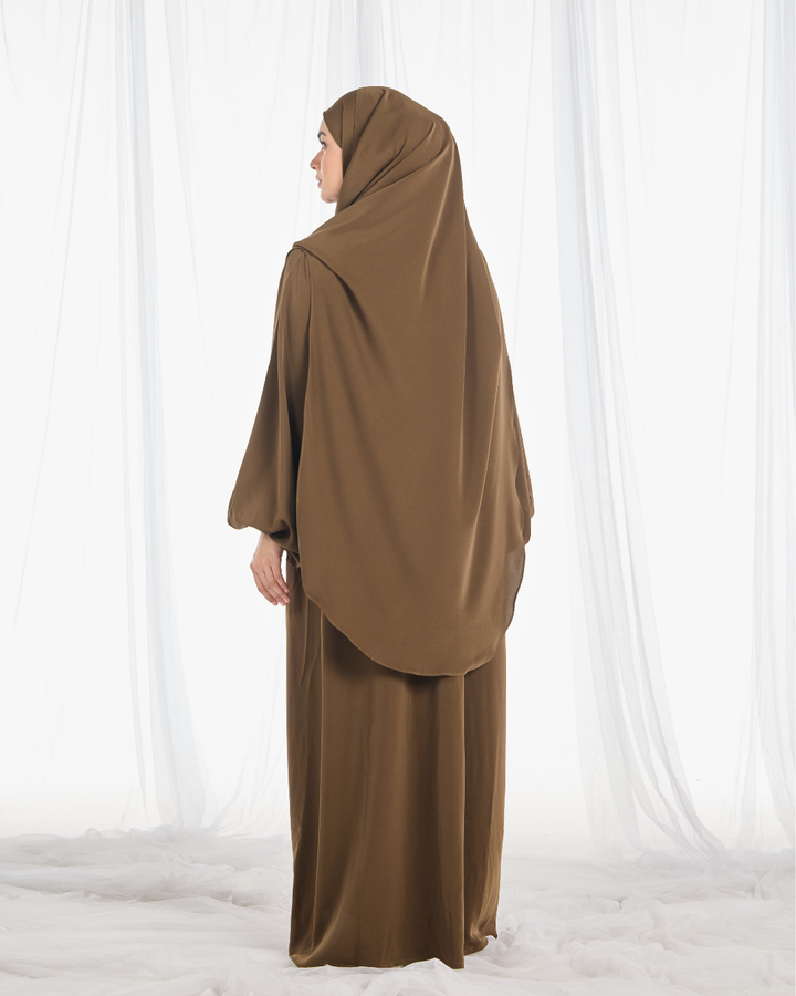 PO: Safa Khimar Umrah Set in Olive