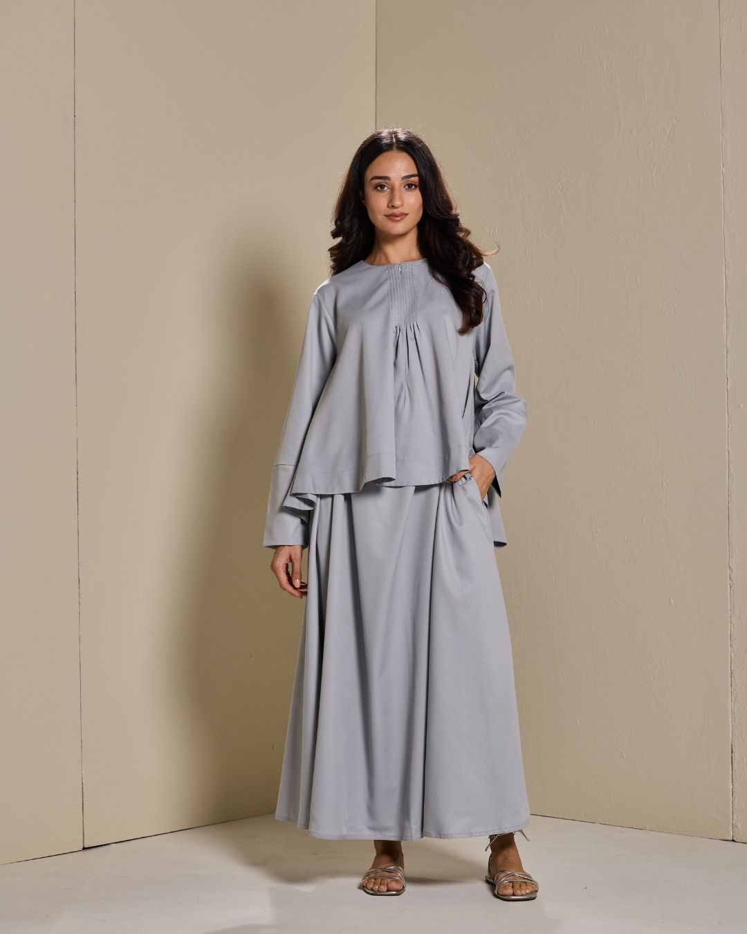 Maya Skirt Set in Light Grey BY MARLENA Maya Skirt Set in Light Grey BY MARLENA