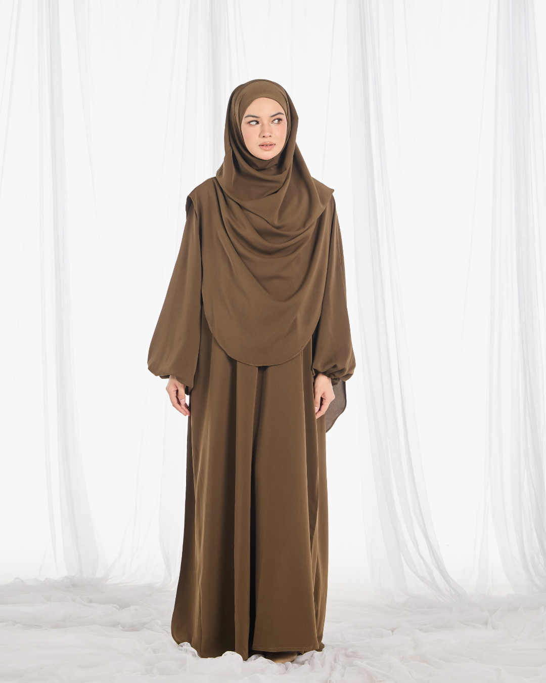 PO II : Warda Khimar Umrah Set in Olive