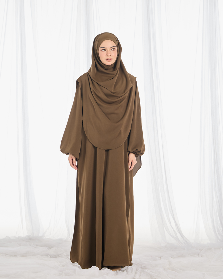 PO II : Warda Khimar Umrah Set in Olive