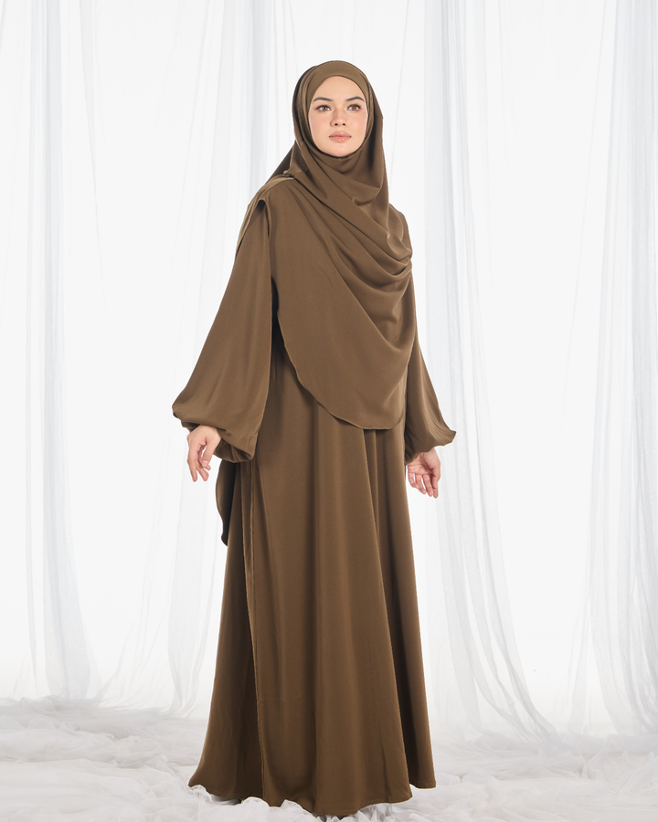 PO II : Warda Khimar Umrah Set in Olive
