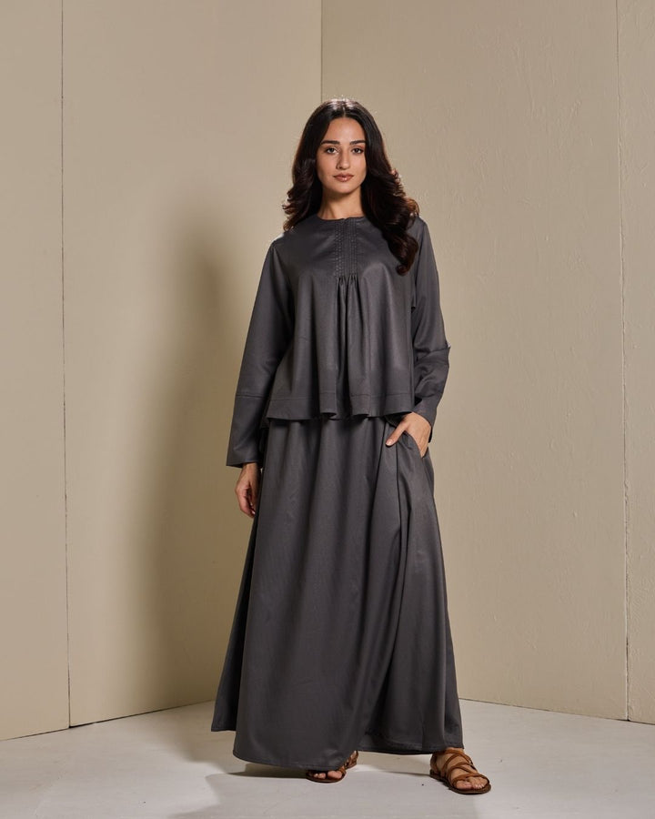 PO:Maya Skirt Set in Dark Grey