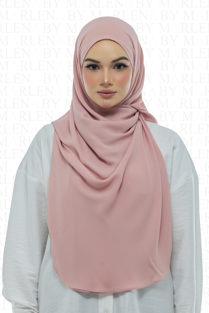 Leya Curved Tie Back Korean Chiffon Shawl