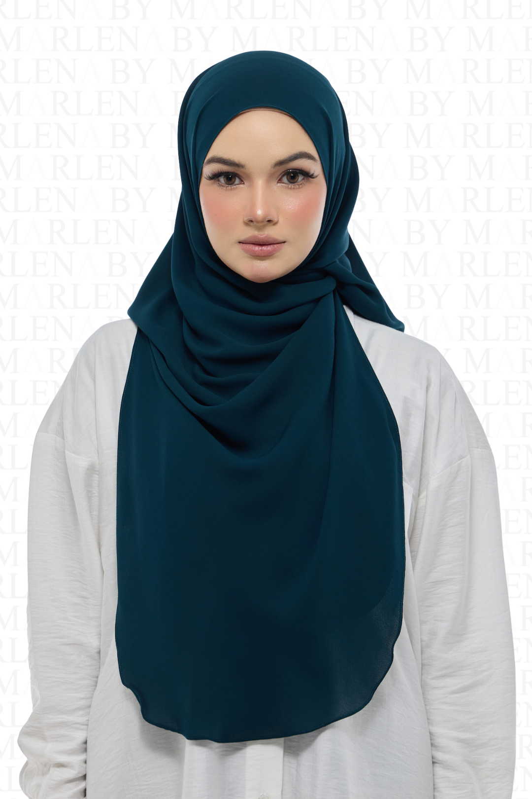 Leya Curved Tie Back Korean Chiffon Shawl