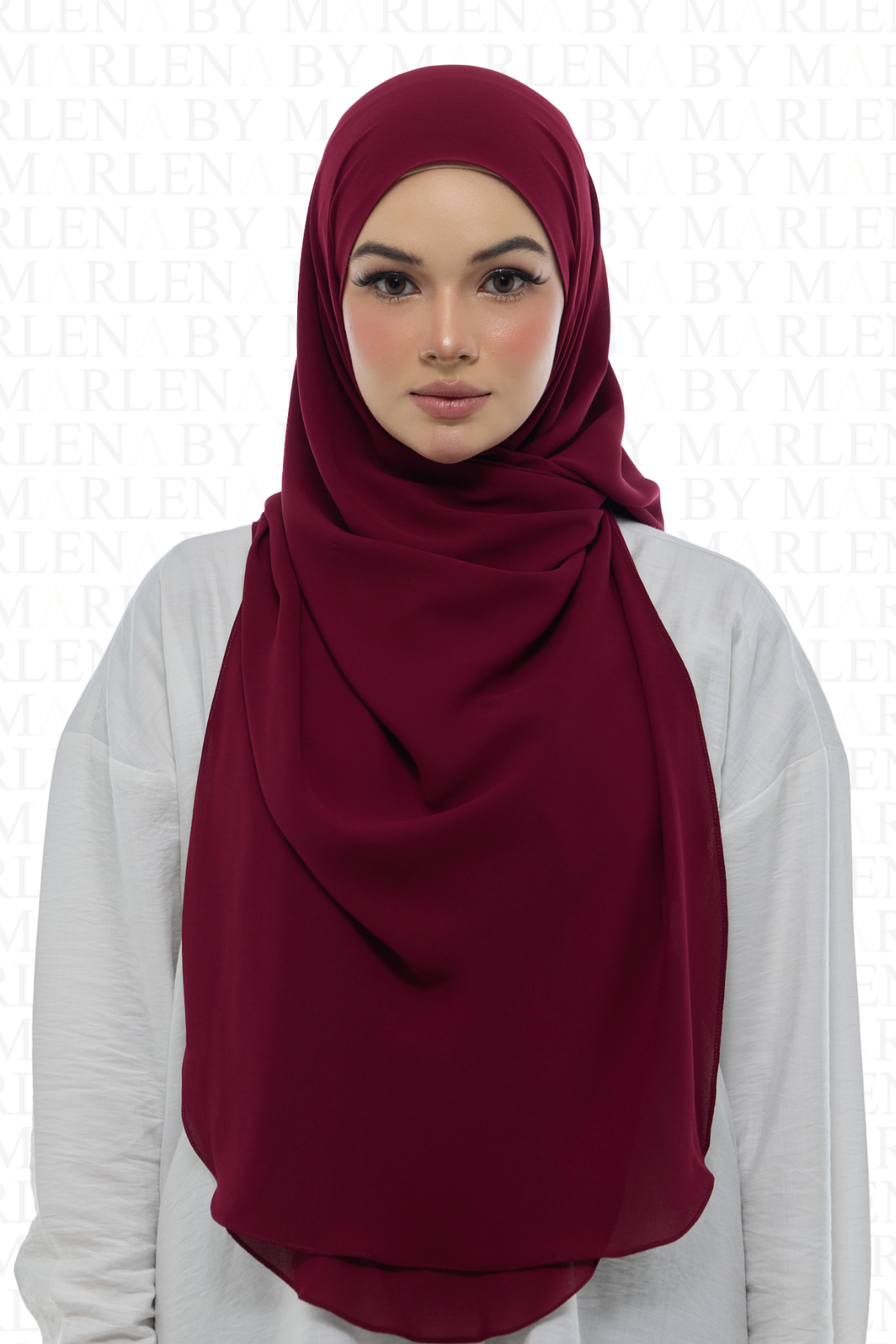 Leya Curved Tie Back Korean Chiffon Shawl