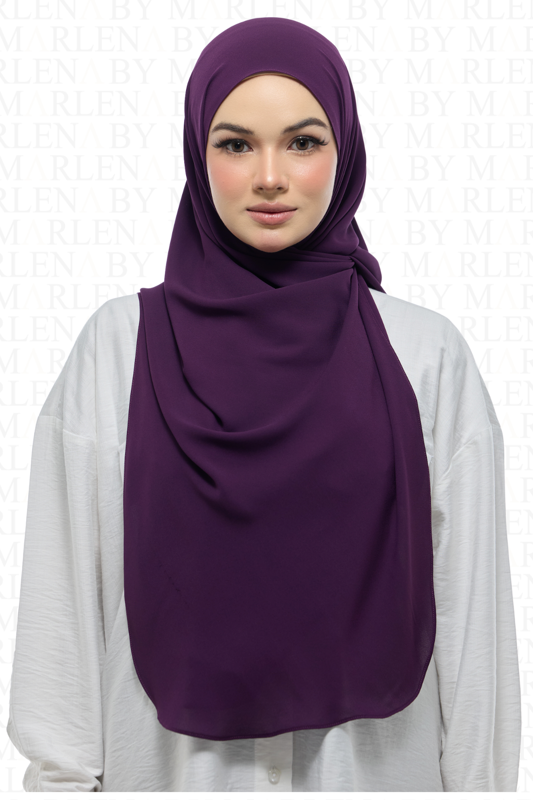 Leya Curved Tie Back Korean Chiffon Shawl