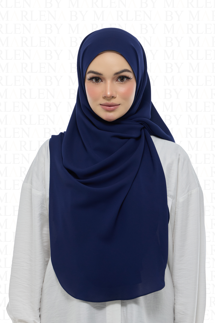 Leya Curved Tie Back Korean Chiffon Shawl