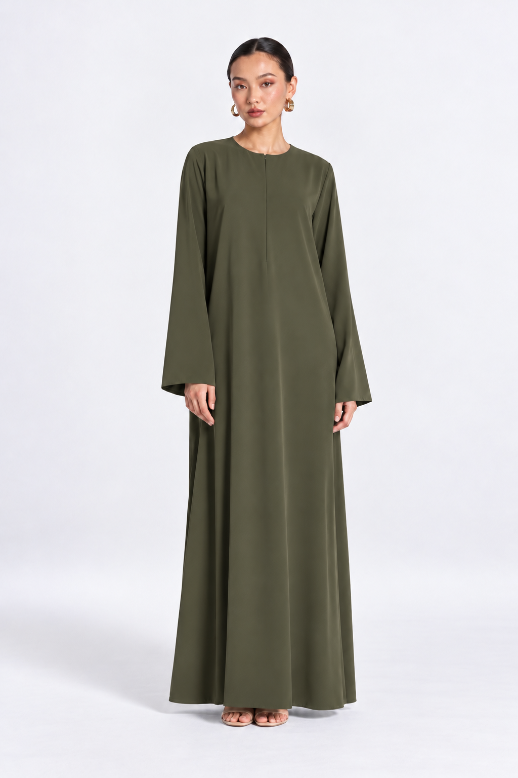 Basic Nidha Abaya Inner in Olive