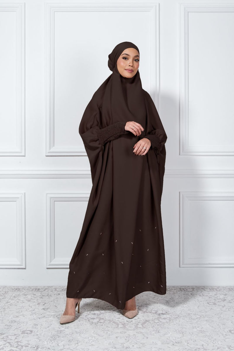 Jilbab Crystal Abaya in Espresso