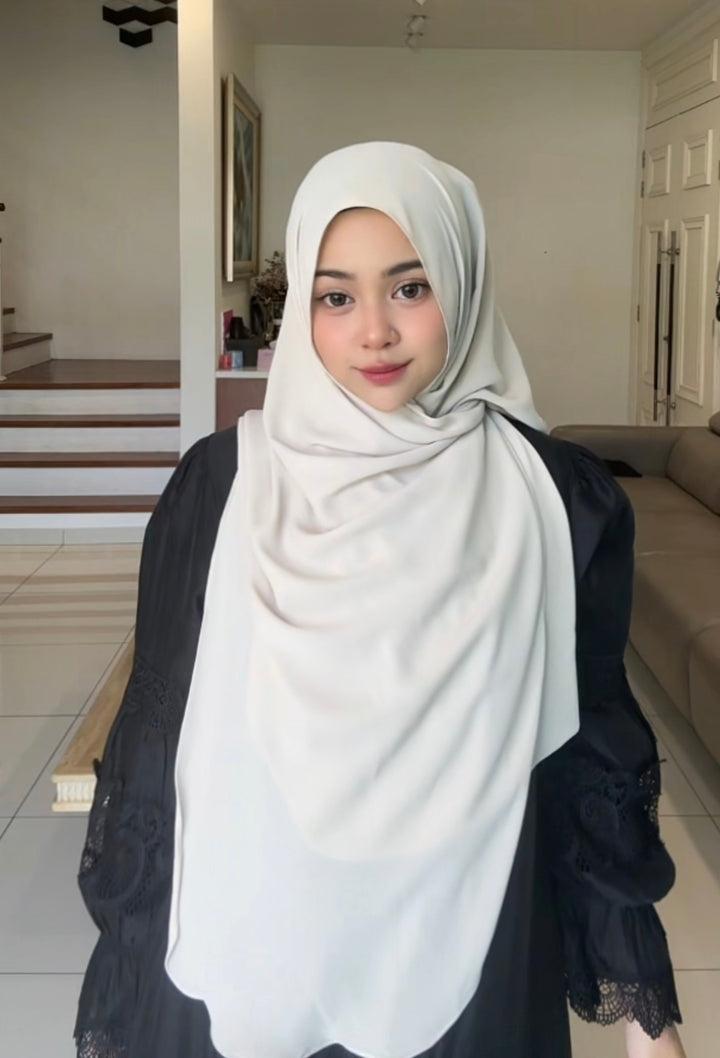 Leya Curved Tie Back Korean Chiffon Shawl