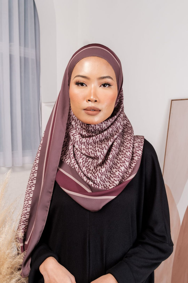 Monogram Shawl in Berry