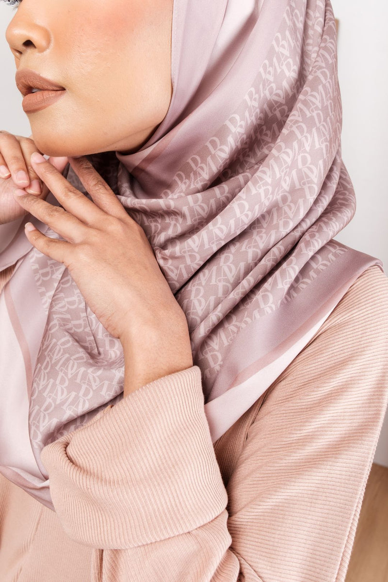Monogram Shawl in Taupe