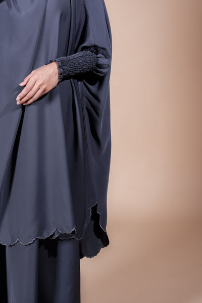 Jilbab Scallop Skirt Set in Metal Gun