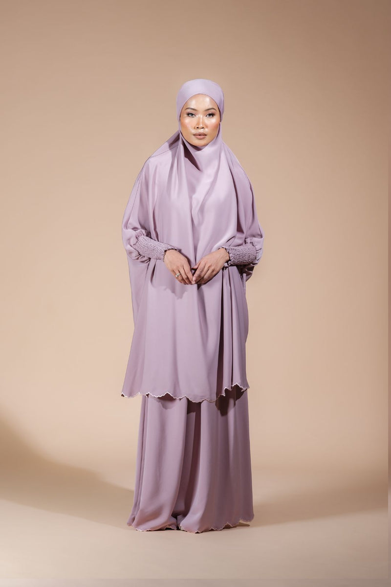 Jilbab Scallop Skirt Set in Purple