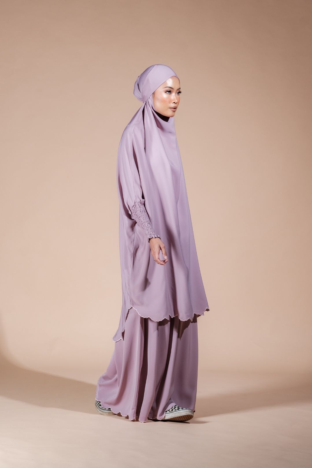 Jilbab Scallop Skirt Set in Purple BY MARLENA