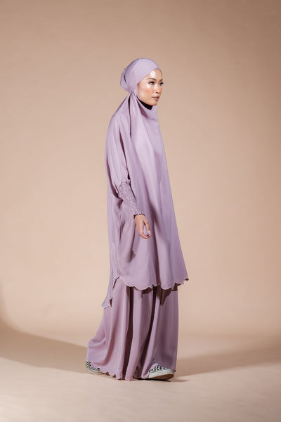 Jilbab Scallop Skirt Set in Purple