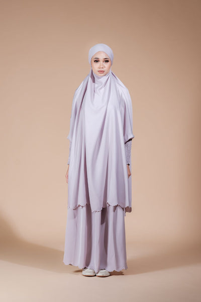 Jilbab Scallop Skirt Set in Lilac