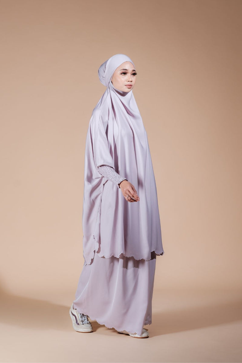 Jilbab Scallop Skirt Set in Lilac
