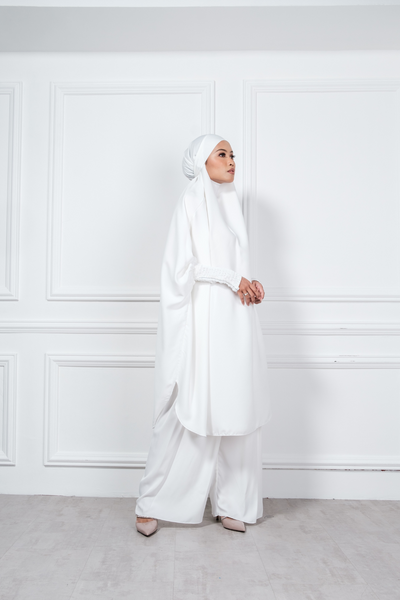 French Jilbab Pants Set White | By Marlena