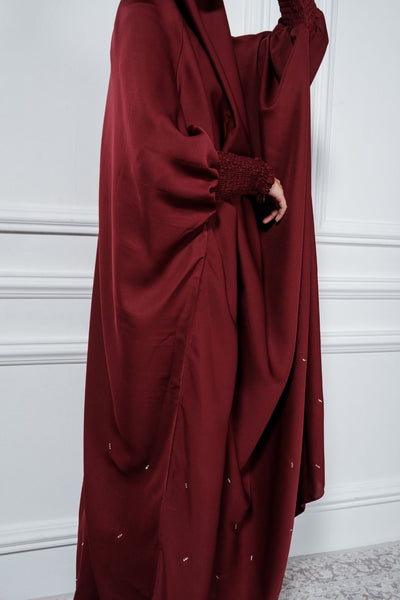 Jilbab Crystal Abaya in Maroon