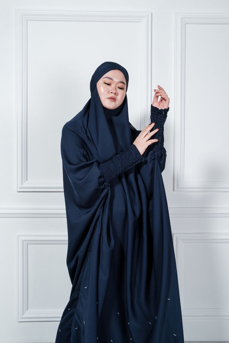 Jilbab Crystal Abaya in Midnight Blue